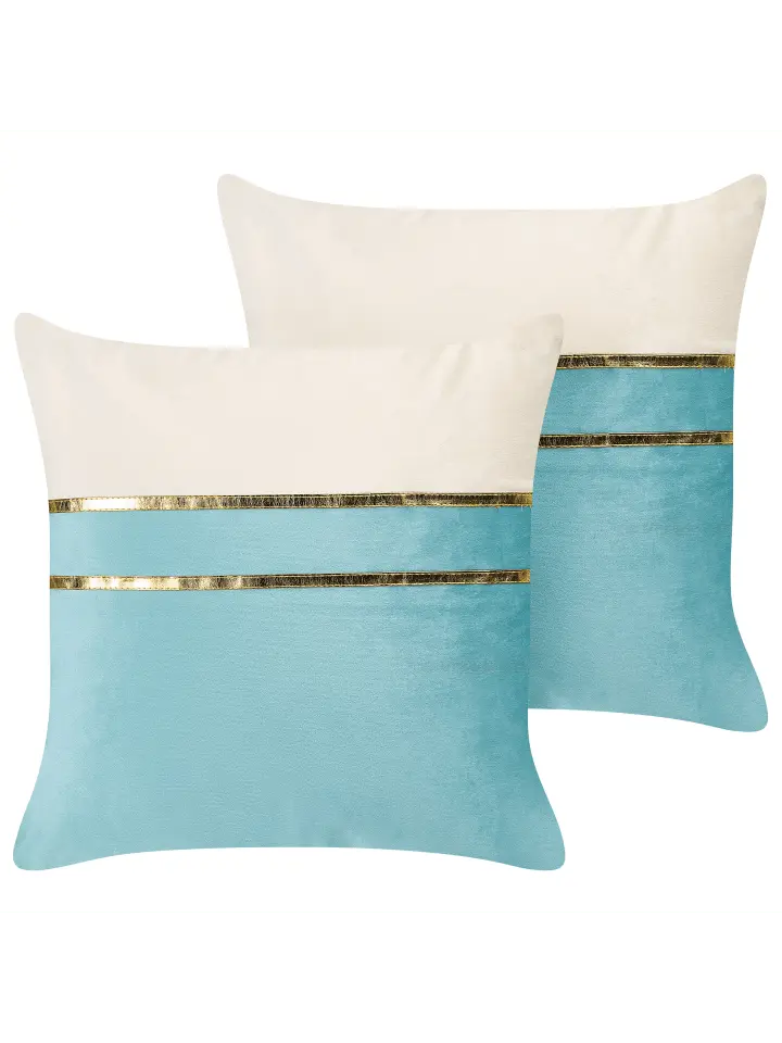 

Декоративная подушка Beliani 2er Set Deko ALLIUM, цвет blau/beige/gold