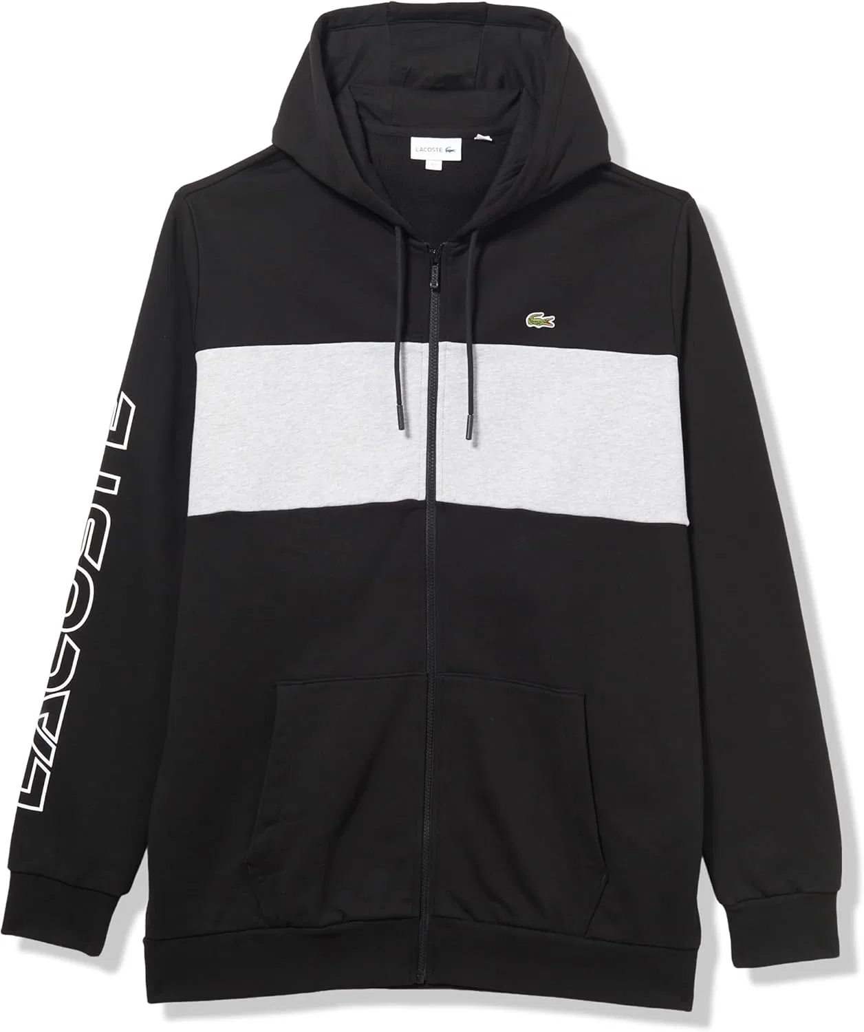 Мужская толстовка Lacoste на молнии - удлиненный крой