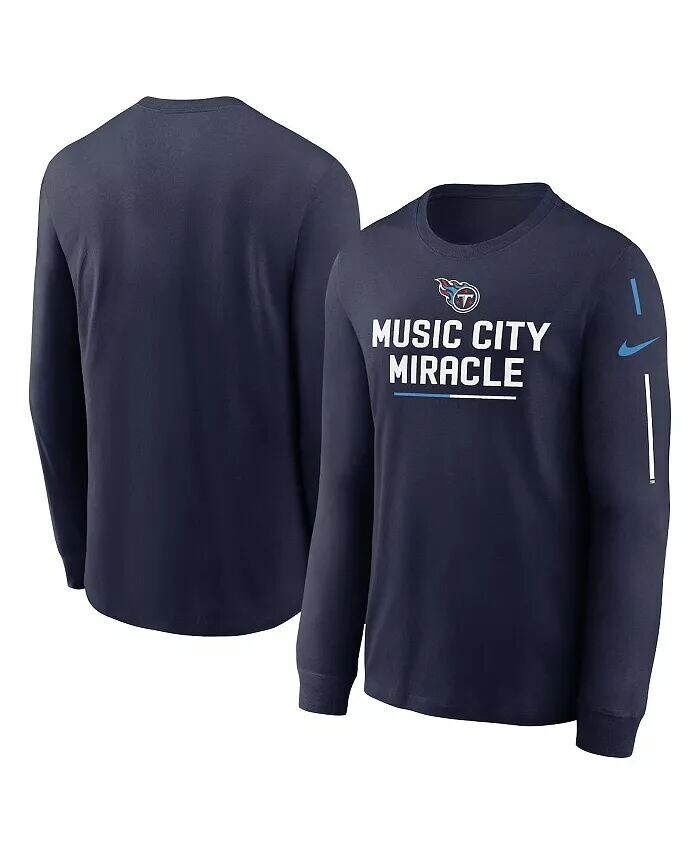 

Футболка мужская темно-синяя с длинным рукавом и надписью команды Tennessee Titans Nike