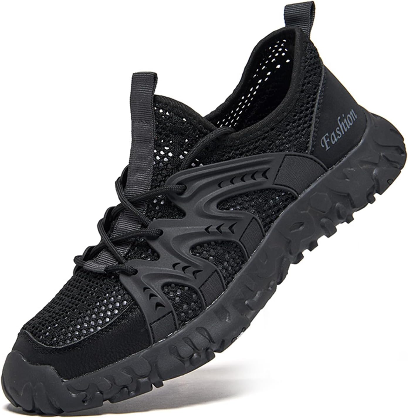 

Мужские дышащие сетчатые кроссовки для ходьбы с амортизирующей мягкой подошвой, повседневная обувь, модные кроссовки Abborora, черный