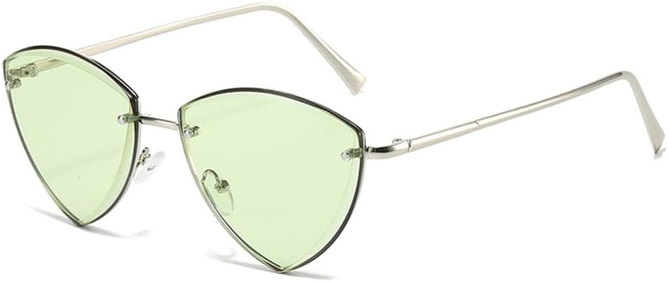 

Солнцезащитные очки UV400 с защитой от УФ-излучения — без оправы, в стиле «кошачий глаз», в ярких расцветках, подходят для женщин и мужчин, для бега и занятий спортом на открытом воздухе UYPTK, Silver-green