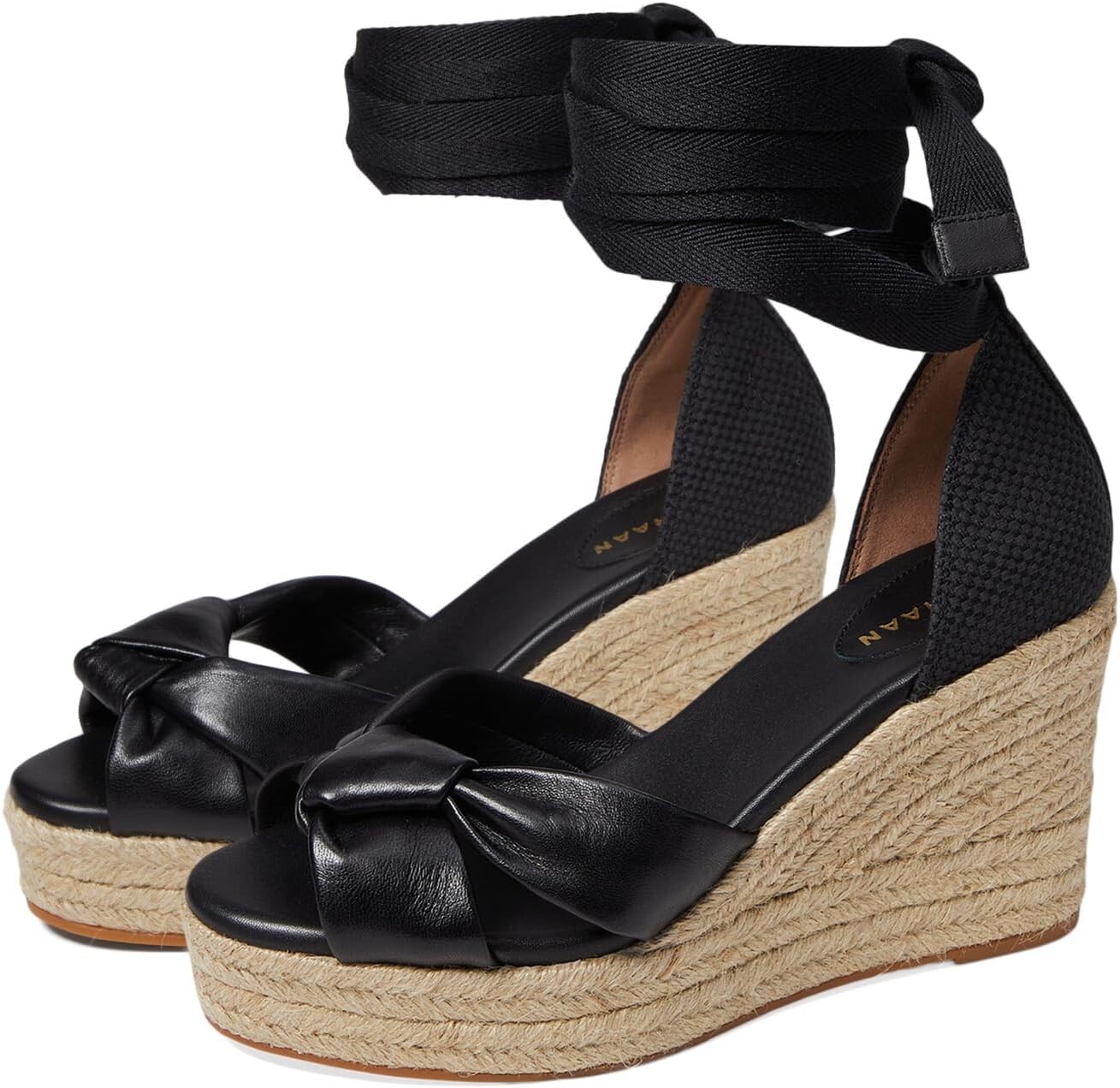 

Туфли Cole Haan Cloudfeel Hampton Sandals, цвет Black Leather/Black Canvas