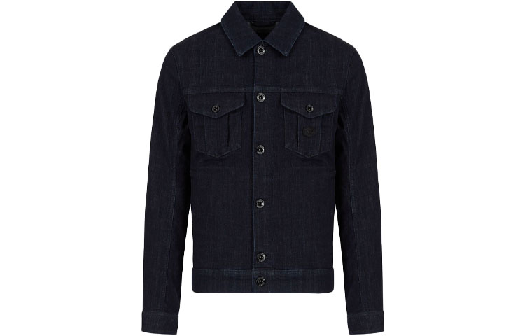 EMPORIO ARMANI Джинсовая куртка мужская синяя, Blue — фото 3