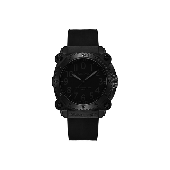 

Hamilton Часы Automatic Mechanical Movement Men's Watch Watch 46 Black Dial Titanium Watch Case Rubber Strap, Black Dial