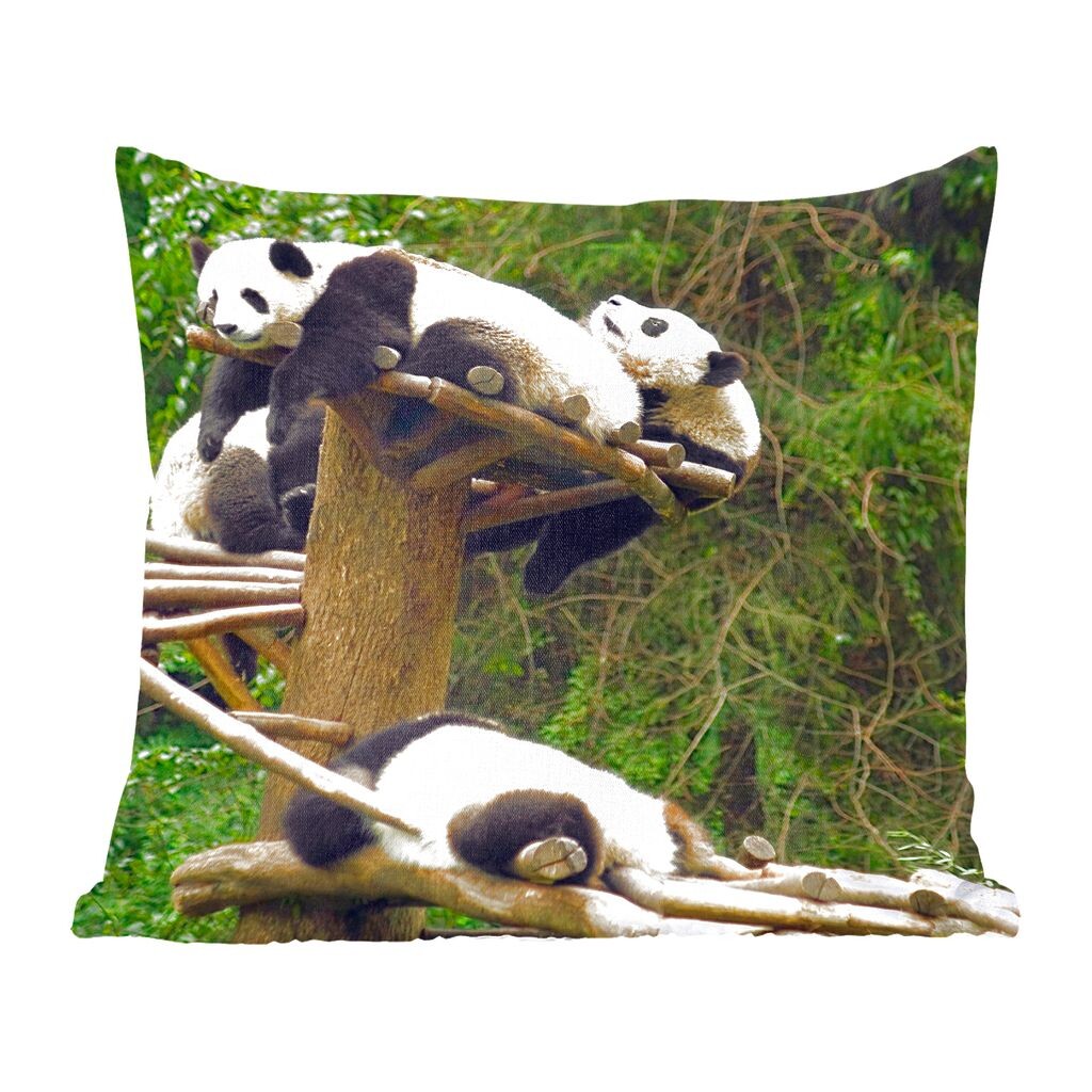 

MuchoWow Декоративная подушка Диванная подушка Декоративная подушка для гостиной 60 x 60 см Панды - Дерево - Лестница - Наволочка - Хлопчатобумажная ткань - Декоративные наволочки