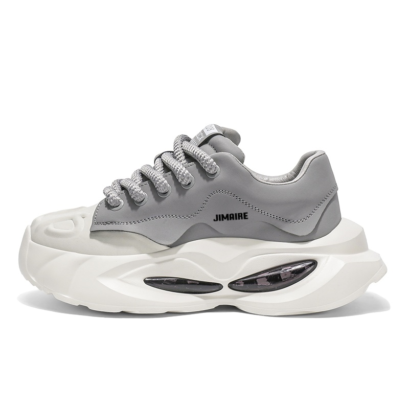 

King Jinmai Мужские серые кроссовки лоу-топ с массивной подошвой, цвет Gray