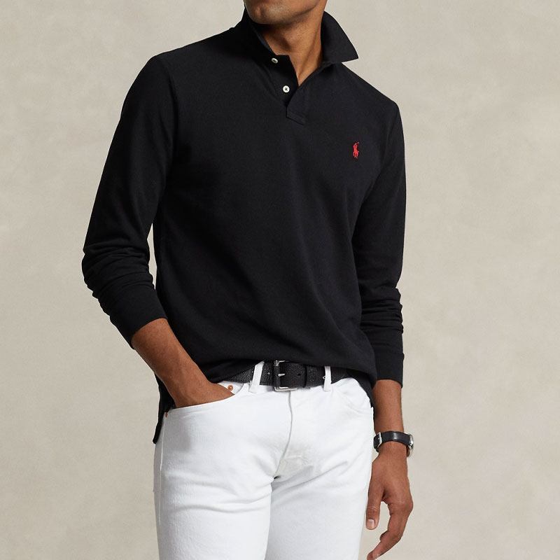 Футболка поло мужская черная FW22 Polo Ralph Lauren — фото 3