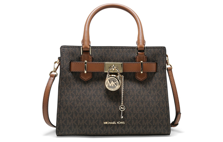 

MICHAEL KORS Кожаная с искусственной кожей сумка через плечо маленькая женская сумка темно-коричневая