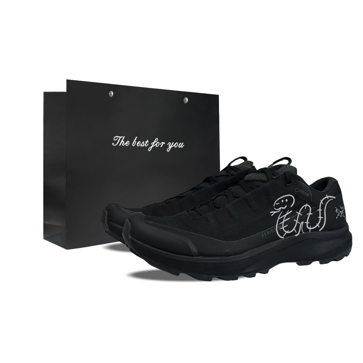 

Arcteryx Aerios FL GTX низкие повседневные трейловые беговые для городских поездок беговые кроссовки мужские black white