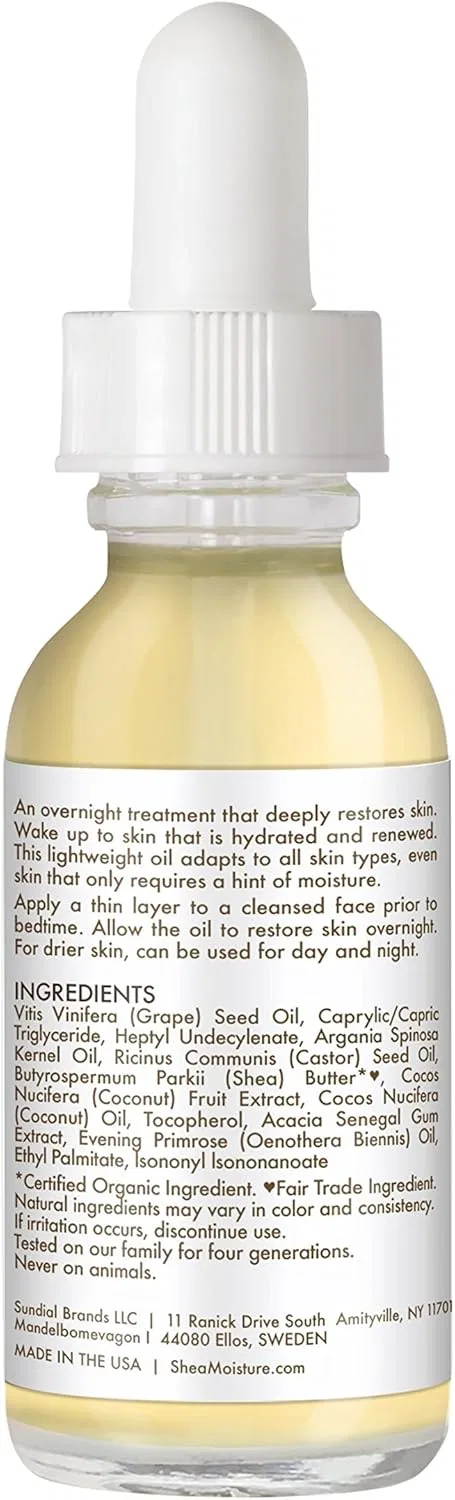 Масло для лица ночное Shea Moisture 100% Virgin Coconut Oil Daily Hydration Overnight Face Oil, 1 унция — фото 4