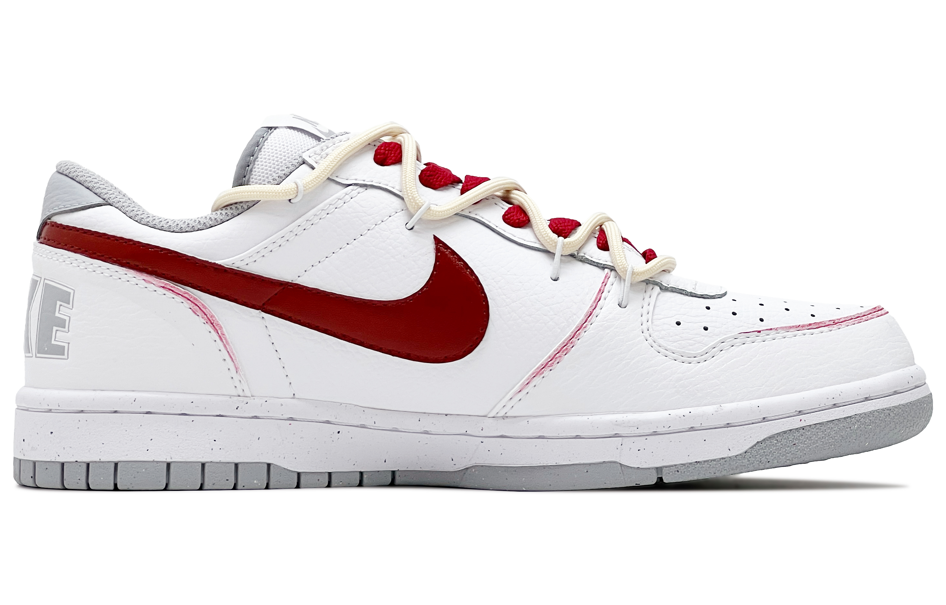 Nike Кроссовки для скейтбординга мужские Big Leather, устойчивые к истиранию, дышащие, низкие, бело-красные — фото 4