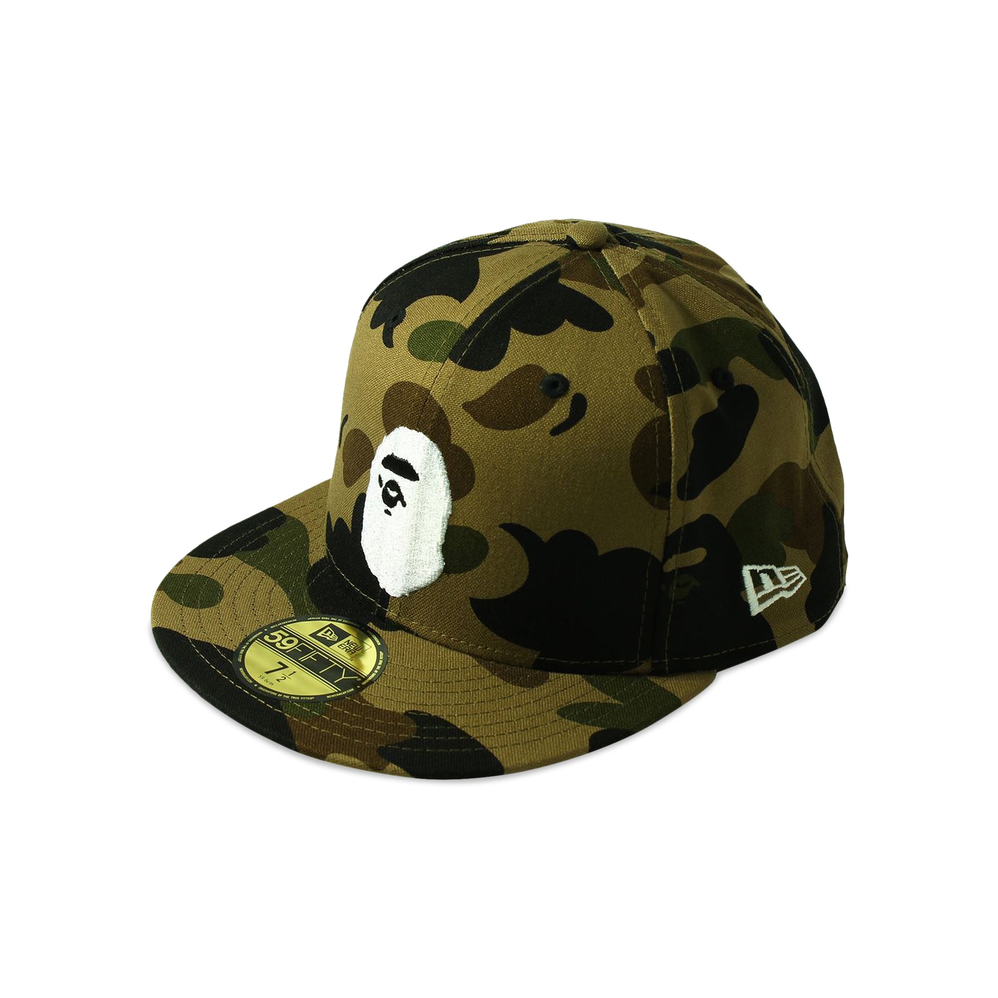 

BAPE New Era 59 Fifty 1st Camo Ape Head Кепка Зеленая