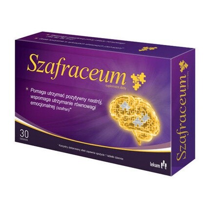 

SZAFRACEUM Нервная система, успокаивающее стресс, хорошее настроение, эмоции, 30 таблеток Lek-Am