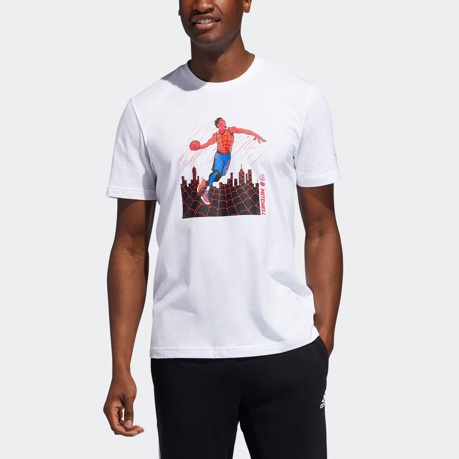 Футболка Marvel X Marvel Collaboration для мужчин, белая Adidas, белый — фото 3