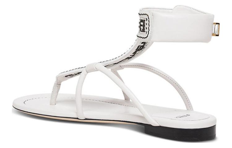 Футболка Ff Interlace One Strap Sandals Женская Белая FENDI — фото 4