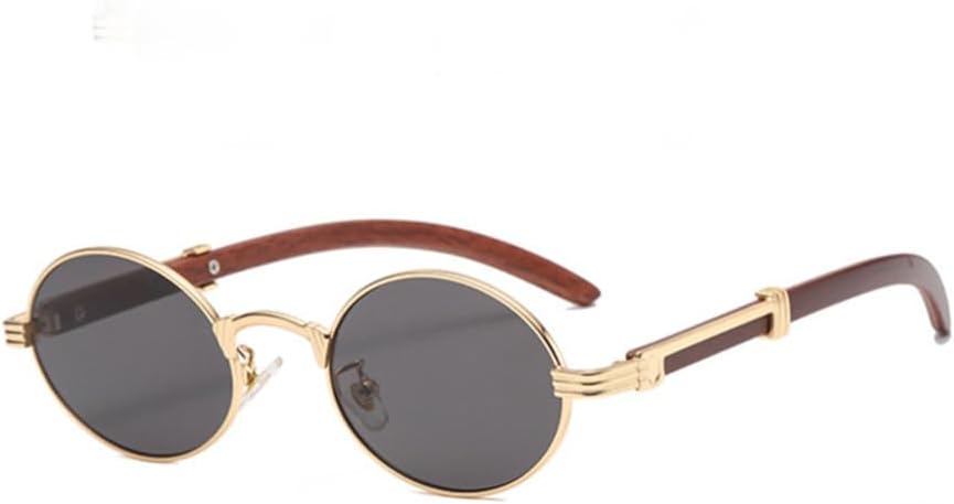 

Овальные солнцезащитные очки для мужчин и женщин с деревянными дужками, защита от УФ-излучения UV400, для занятий спортом на открытом воздухе, бега и езды на велосипеде UYPTK, Gold Black