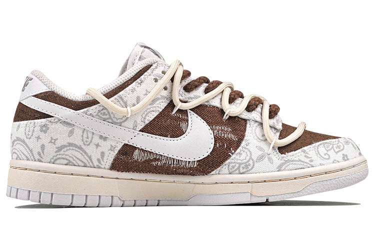 

Кроссовки Nike Dunk Skateboard Shoes Women's Low-Top White Brown