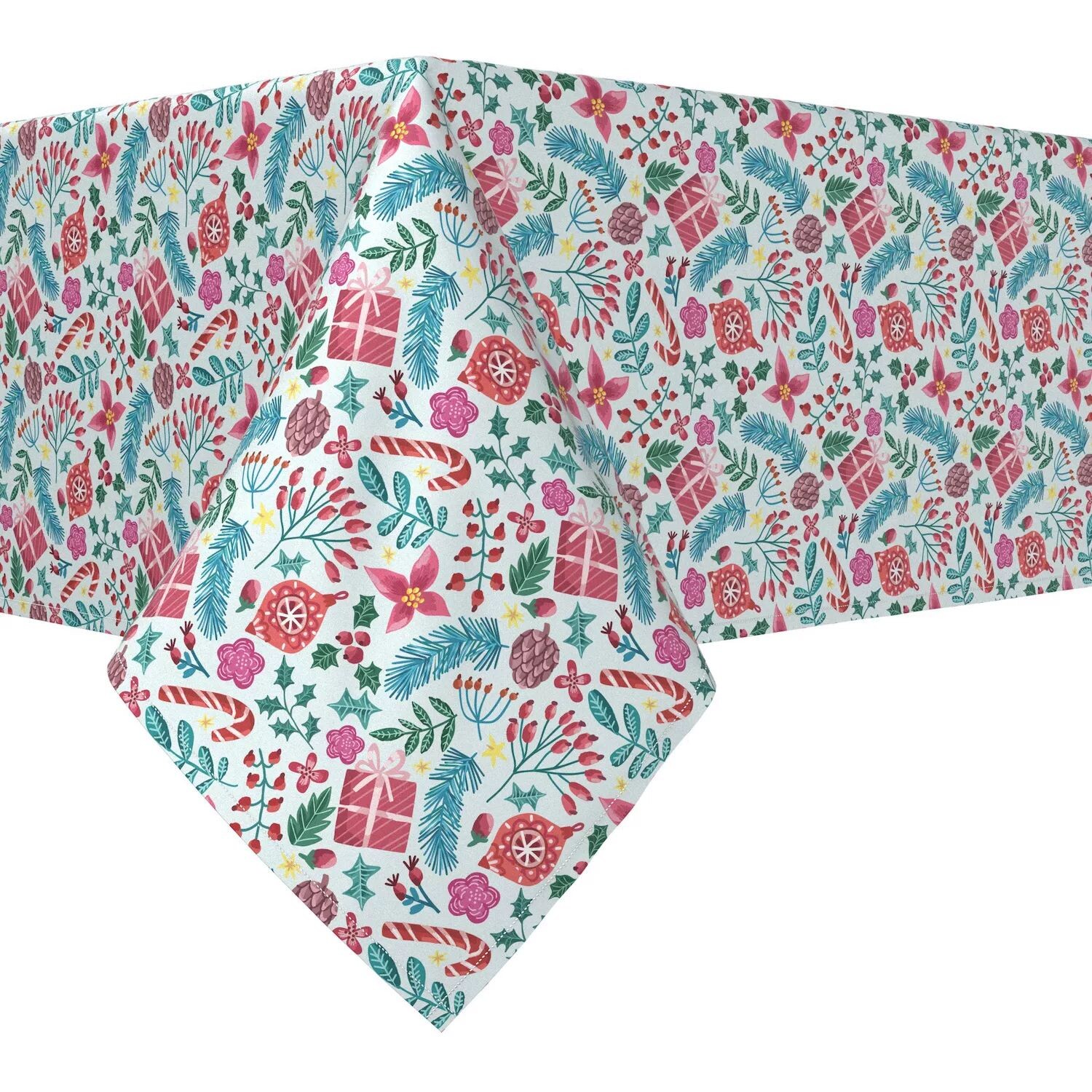 

Прямоугольная скатерть, 100% полиэстер, 60x104 дюйма, празднование рождественской конфеты