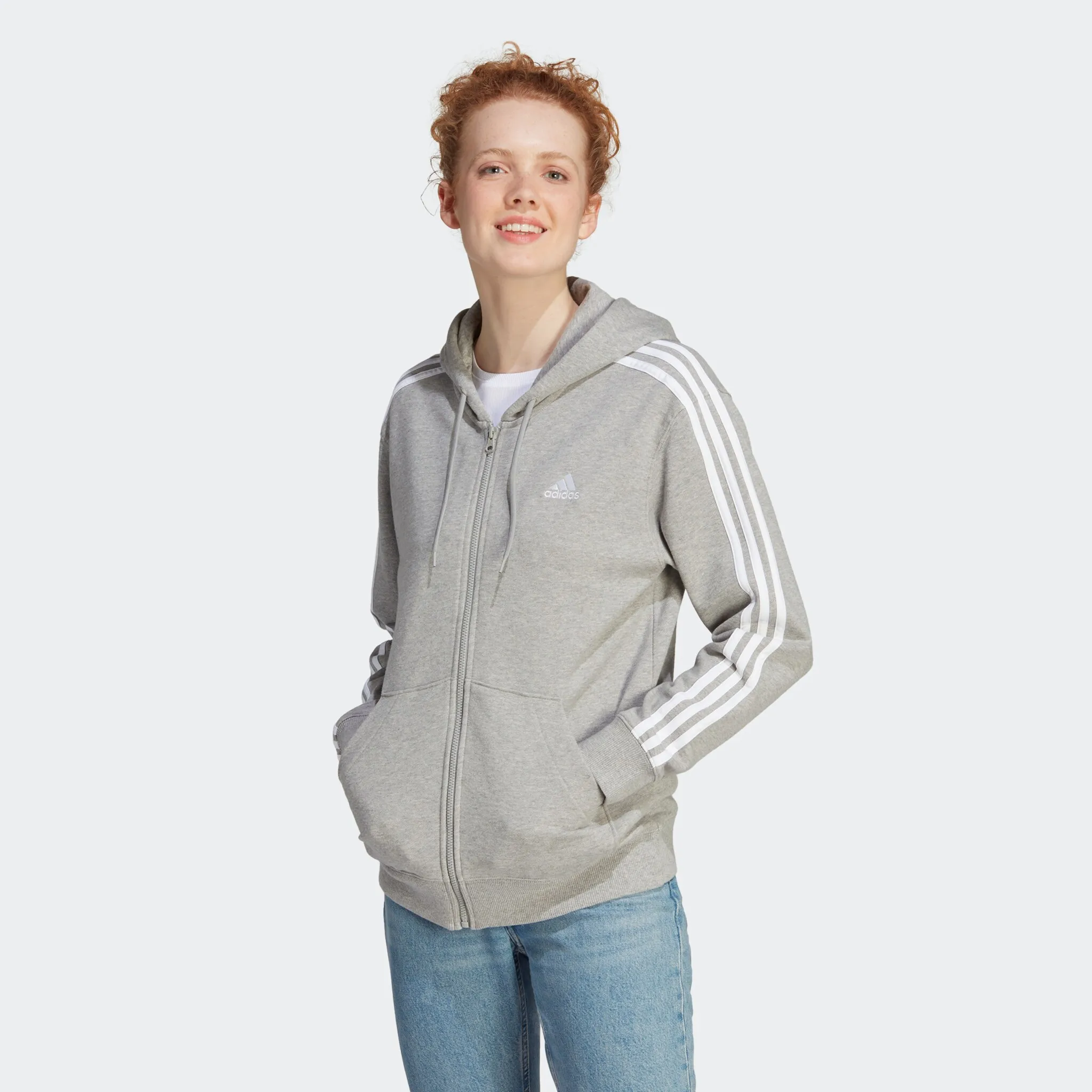

Adidas Sportswear толстовка с капюшоном "ESSENTIALS 3STRIPES FRENCH TERRY REGULAR HOODED JACKET", серый