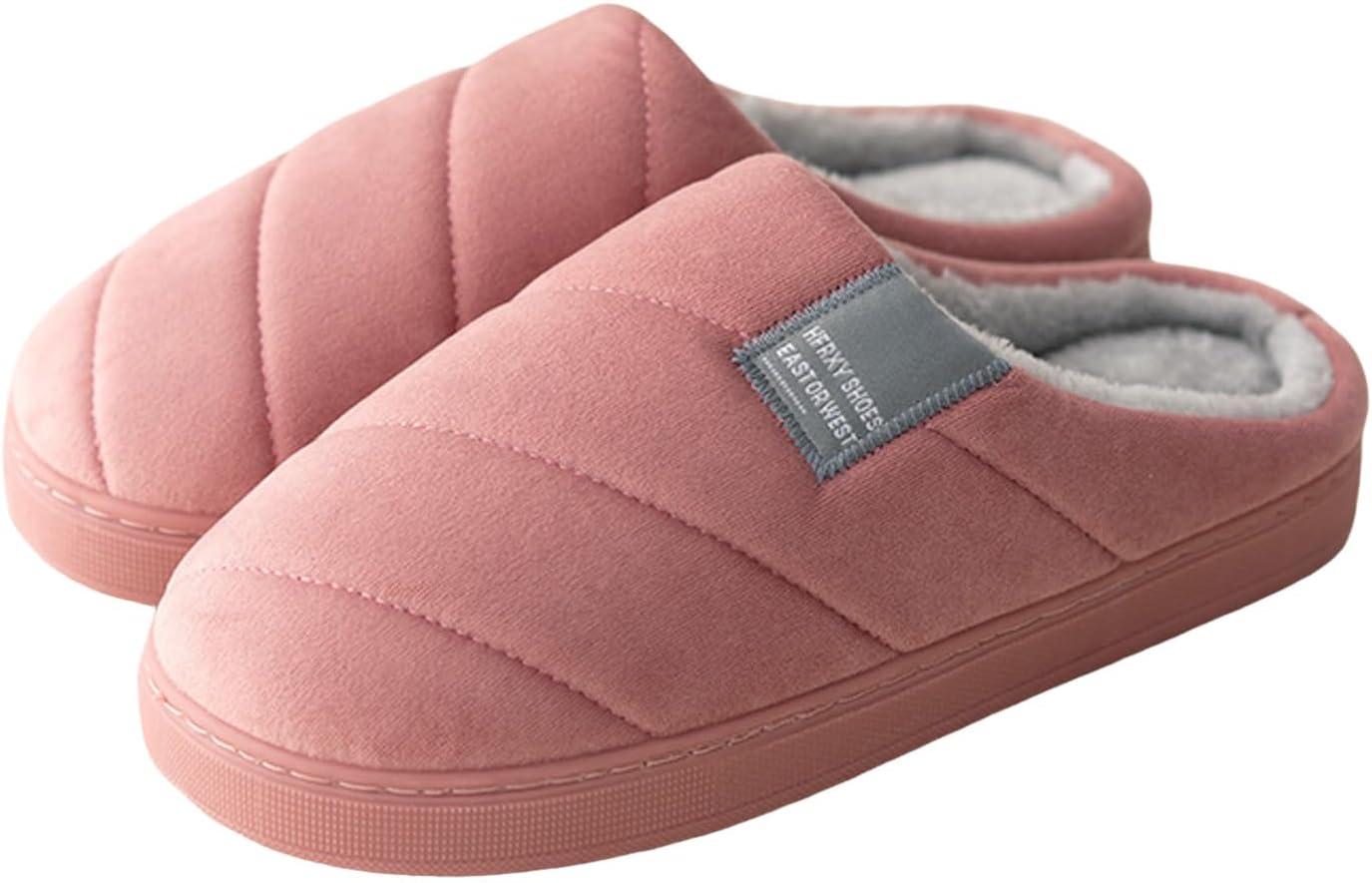 

Тапочки JYSwoshoe с ворсом для женщин и мужчин, удобные домашние тапочки с памятью формы, мягкие плюшевые, теплые тапочки для дома и улицы, красный