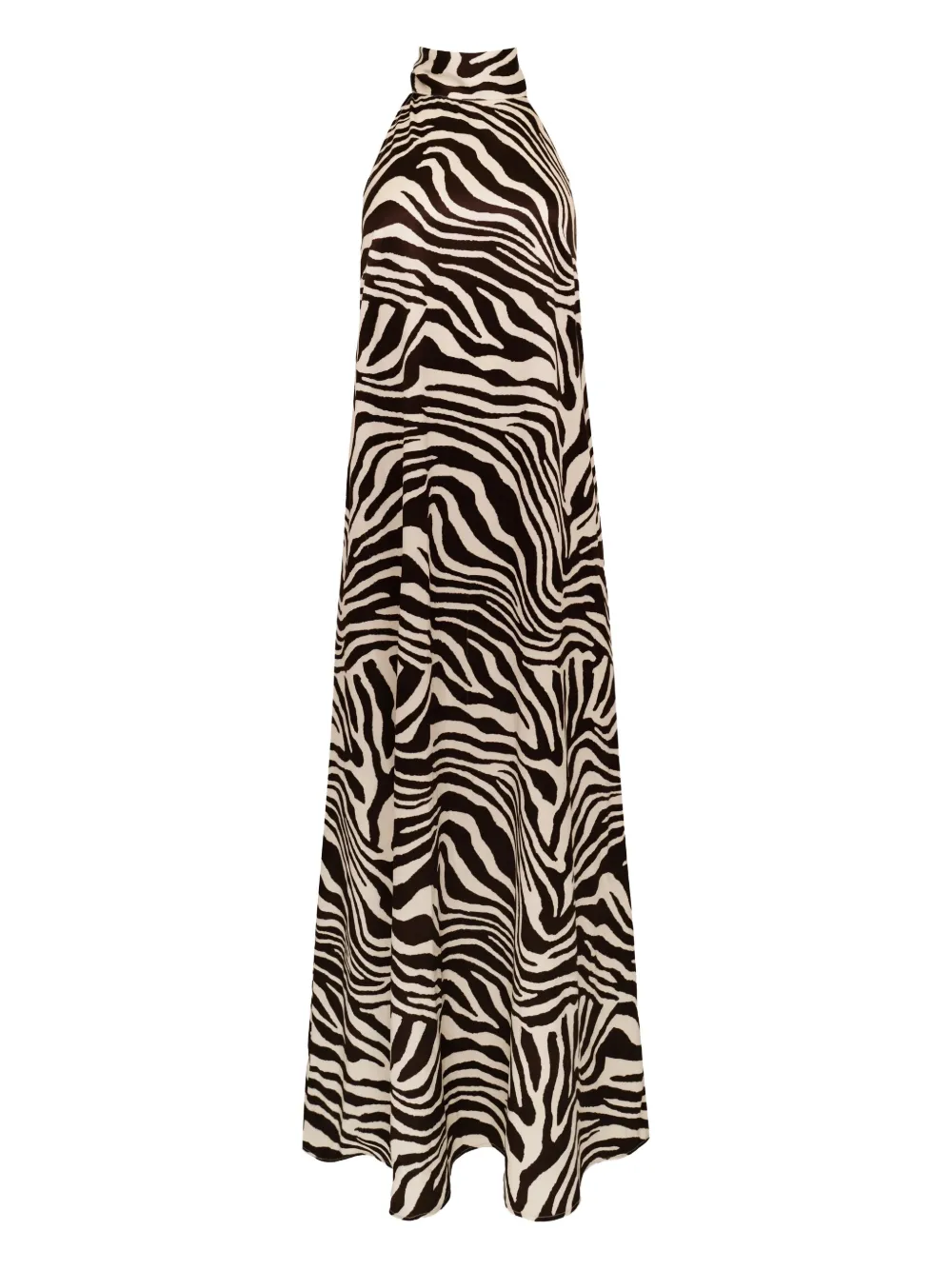 

Миди-платье Meera с зебровым принтом и воротником-халтер AZEEZA, черный