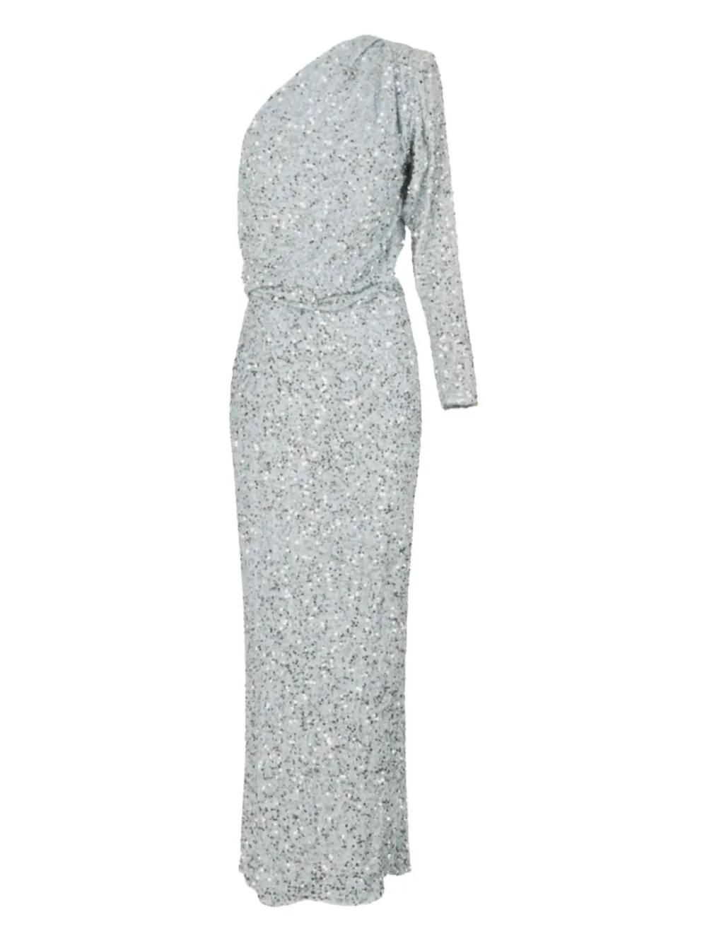 

Платье макси на одно плечо с пайетками Elisabetta Franchi, серый