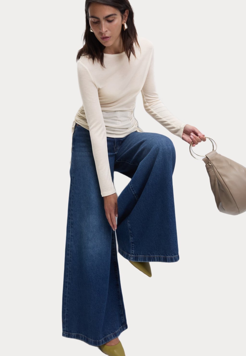 

Топ с длинными рукавами Marks & Spencer, бежевый