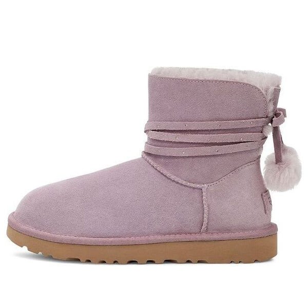 Ботинки зимние UGG с бантом-помпоном, розовый