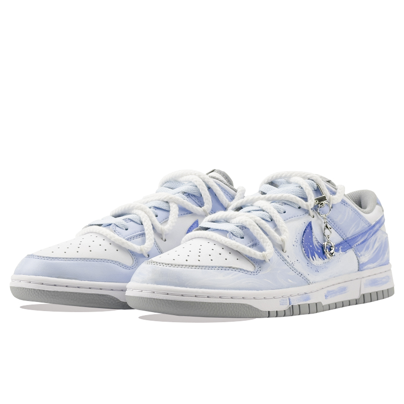Nike Кроссовки для скейтбординга dunk graham water rhyme с амортизацией, износостойкие низкие мужские белые синие — фото 4