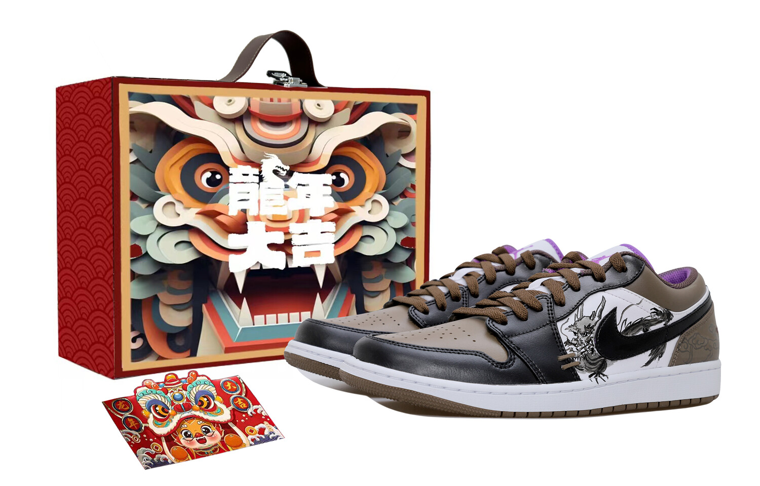 

Кроссовки Air JORDAN 1 Vintage Basketball Shoes Men Low-Top Black White Brown