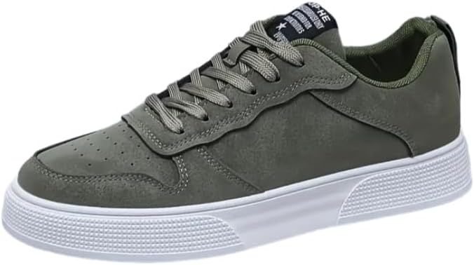 

Мужские стильные кеды на шнуровке с противоскользящей подошвой, низким каблуком, удобные для школы и прогулок в любое время года Hoalox, зеленый