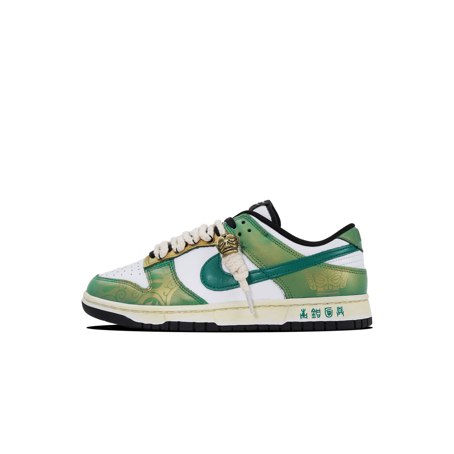 

Кроссовки Nike Dunk Skateboarding Shoes Men Low-top Green/white/gold, зеленый