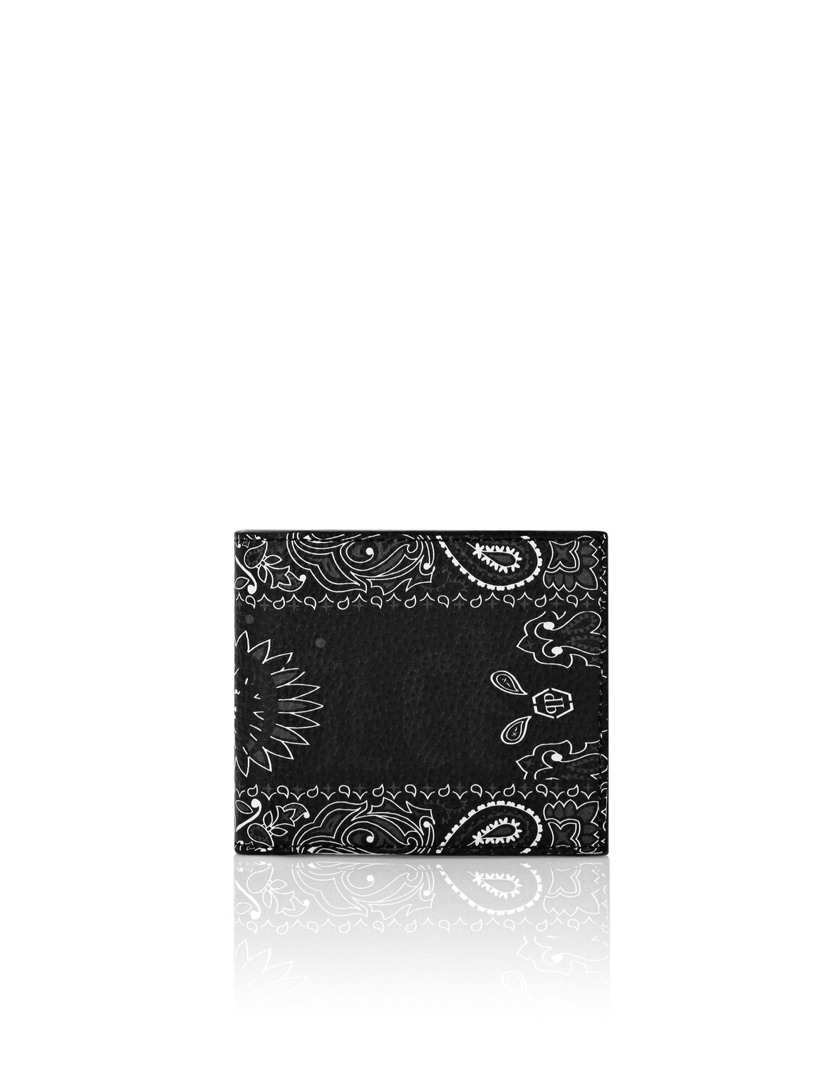 

Кожаный французский кошелек Paisley Gothic Plein Philipp Plein, черный