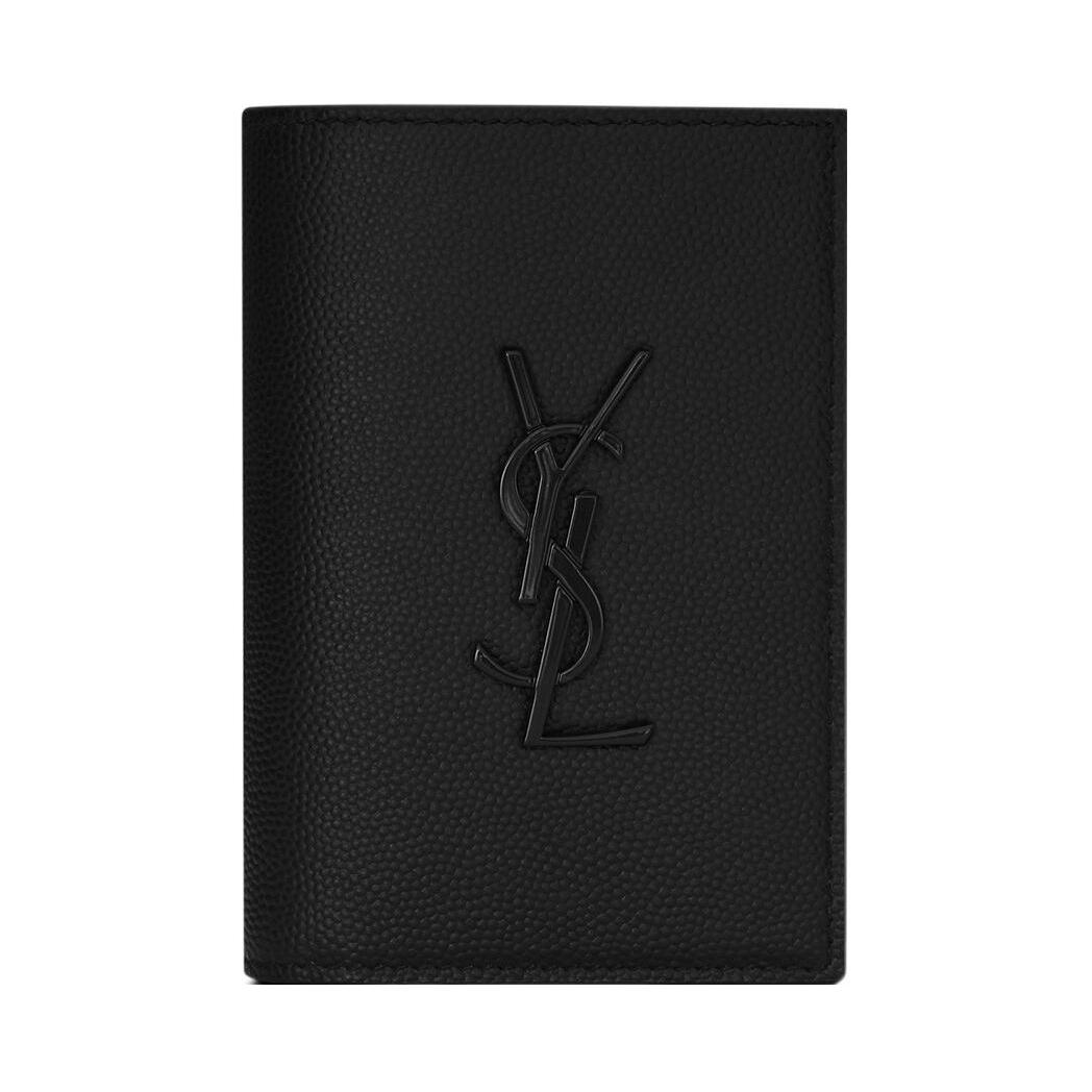 

SAINT LAURENT Зажим для денег, кошелек, держатель карт из коровьей кожи, черный, мужской