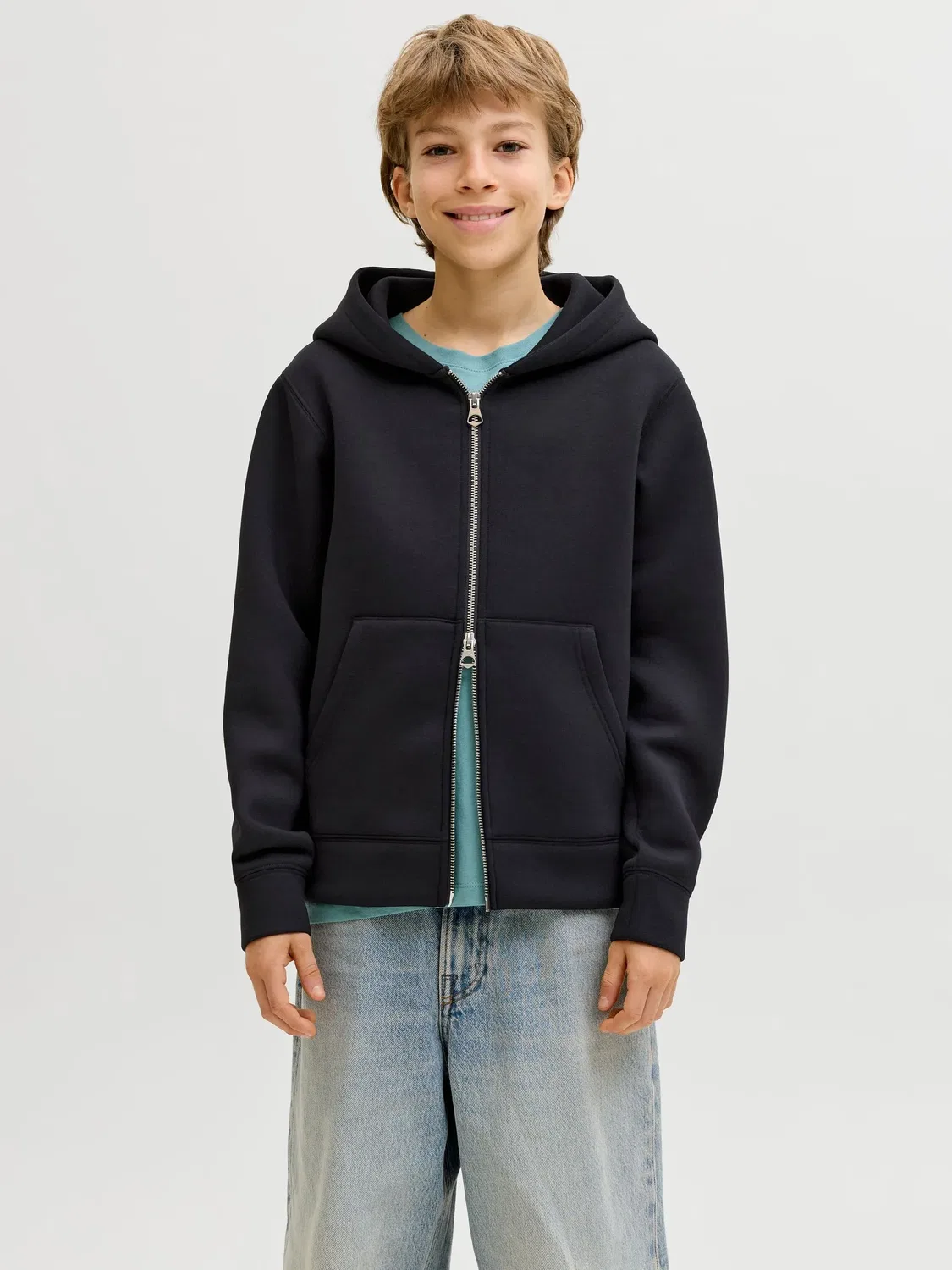 Капюшон худи, JACK & JONES Junior, черный — фото 2