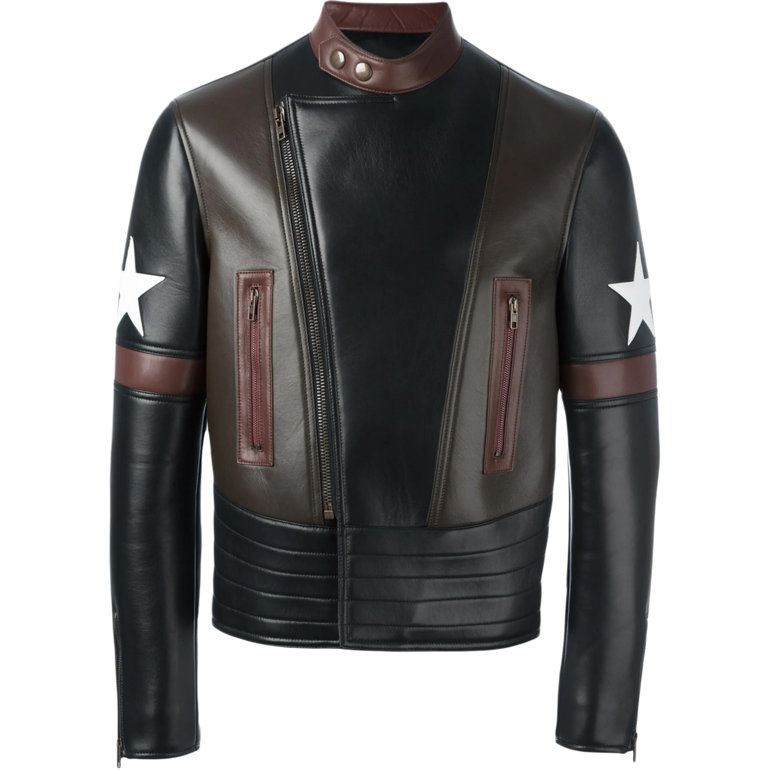 

Givenchy Звездная кожаная куртка байкера, Black