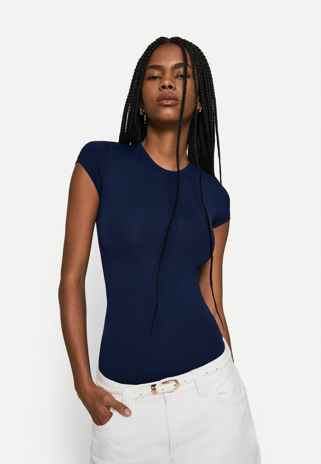 

Базовая футболка SHORT SLEEVE - BODYSUIT Bershka, цвет Royal Blue