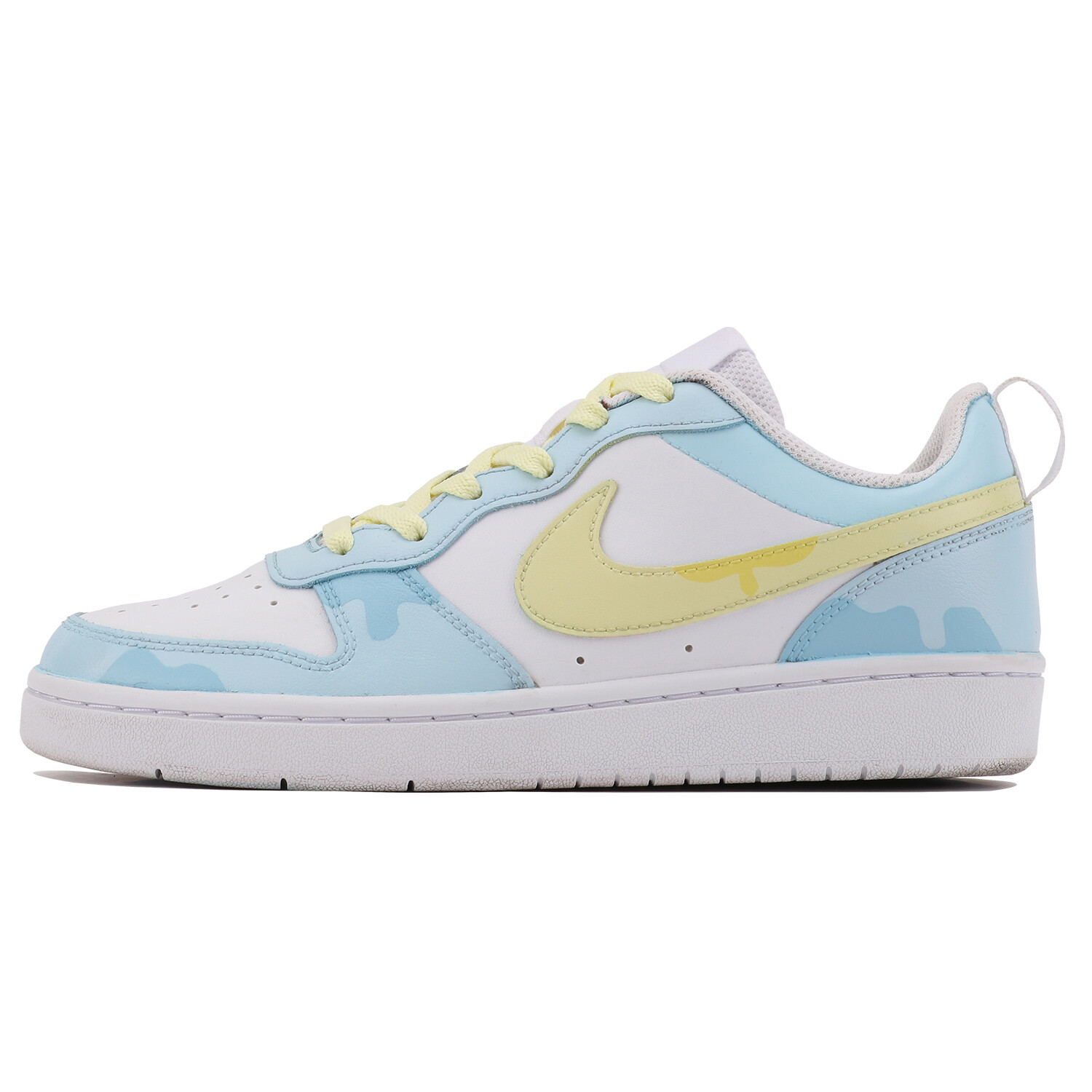 

Кроссовки Nike Court Borough Skateboard Shoes Women's Low-Top Blue Yellow, Синий, Кроссовки Nike Court Borough Skateboard Shoes Women's Low-Top Blue Yellow