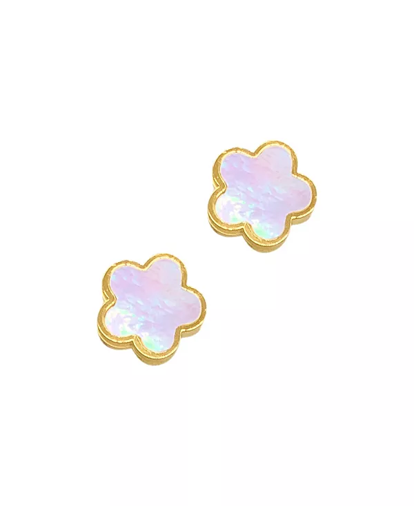 

Серьги-Гвоздики с клевером из белого перламутра Adornia, white