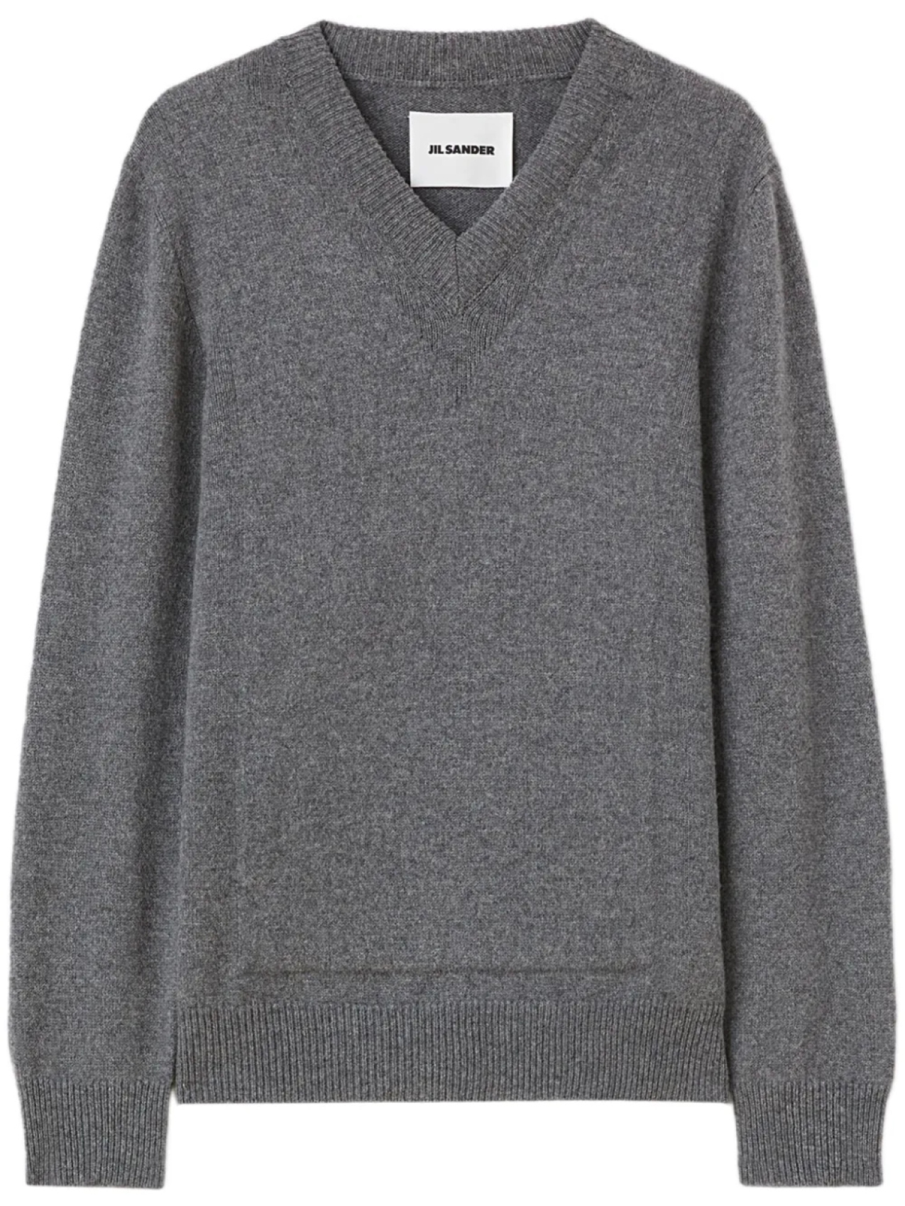 

Джемпер из смесовой шерсти с V-образным вырезом Jil Sander, серый