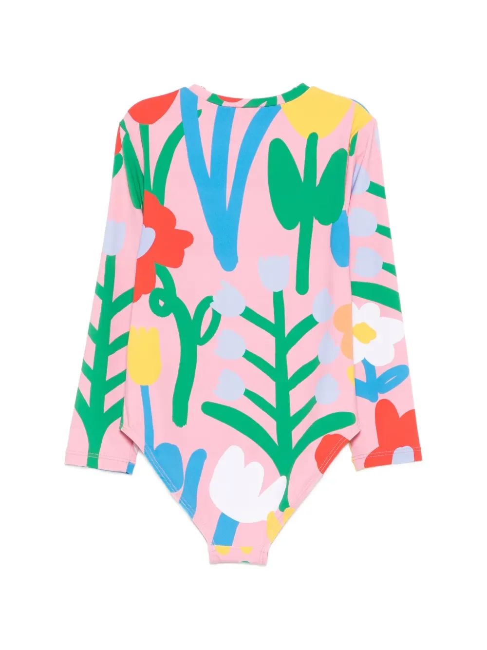 Купальник с цветочным принтом и защитой от солнца Stella McCartney Kids, розовый