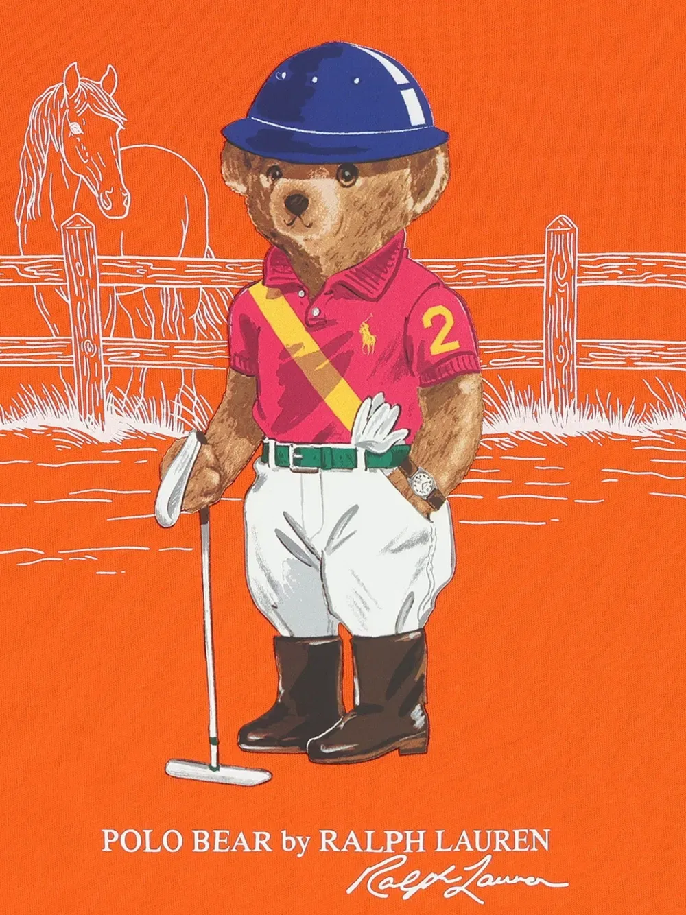 Футболка с принтом Polo Ralph Lauren Kids, оранжевый — фото 3