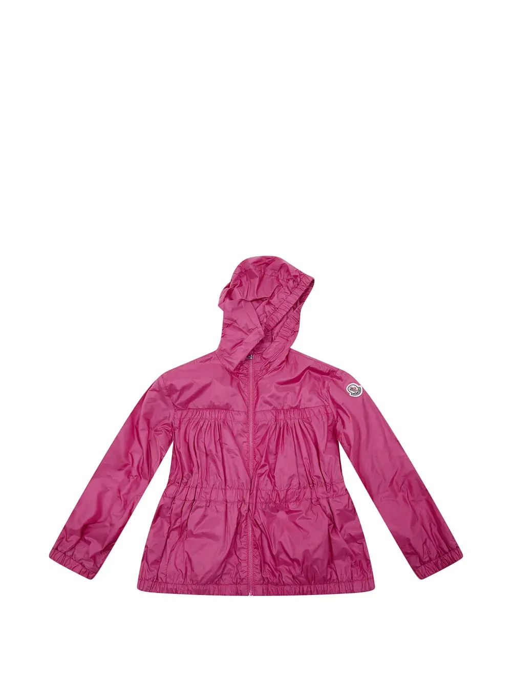 Куртка с капюшоном от Aulne с присборенными деталями Moncler Enfant, розовый