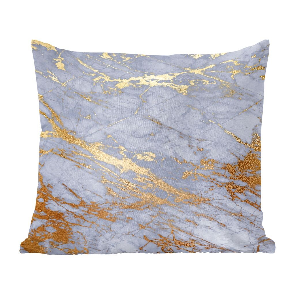 

Декоративная подушка MuchoWow, диванная подушка, декоративная подушка для гостиной, 60 х 60 см, мрамор, синий, золотой, чехол на подушку, хлопчатобумажная ткань, декоративные чехлы на подушки, мультиколор