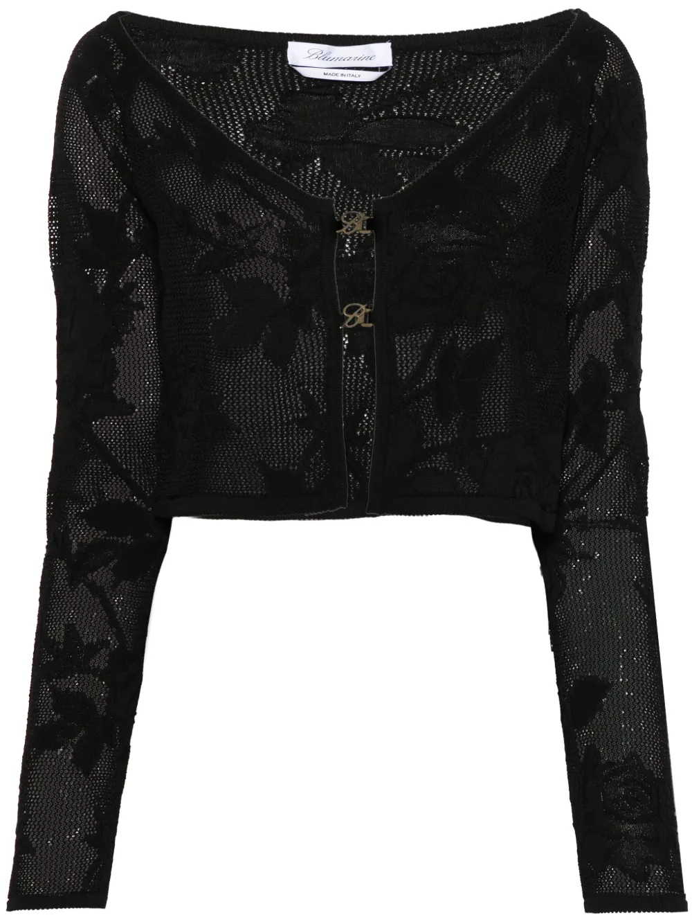 

Кардиган в технике кроше BLUMARINE, черный
