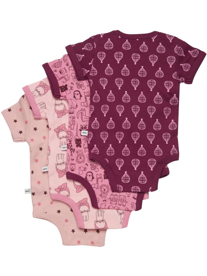 

Pippi Babywear Детский боди с короткими рукавами "Body SS AO-printed (4 шт.)" в разноцветном исполнении