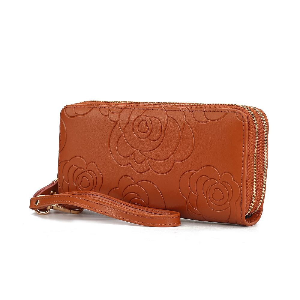 

MKF Collection Женский кошелек на руку Ellie Genuine с цветочным тиснением от Mia K, цвет Camel