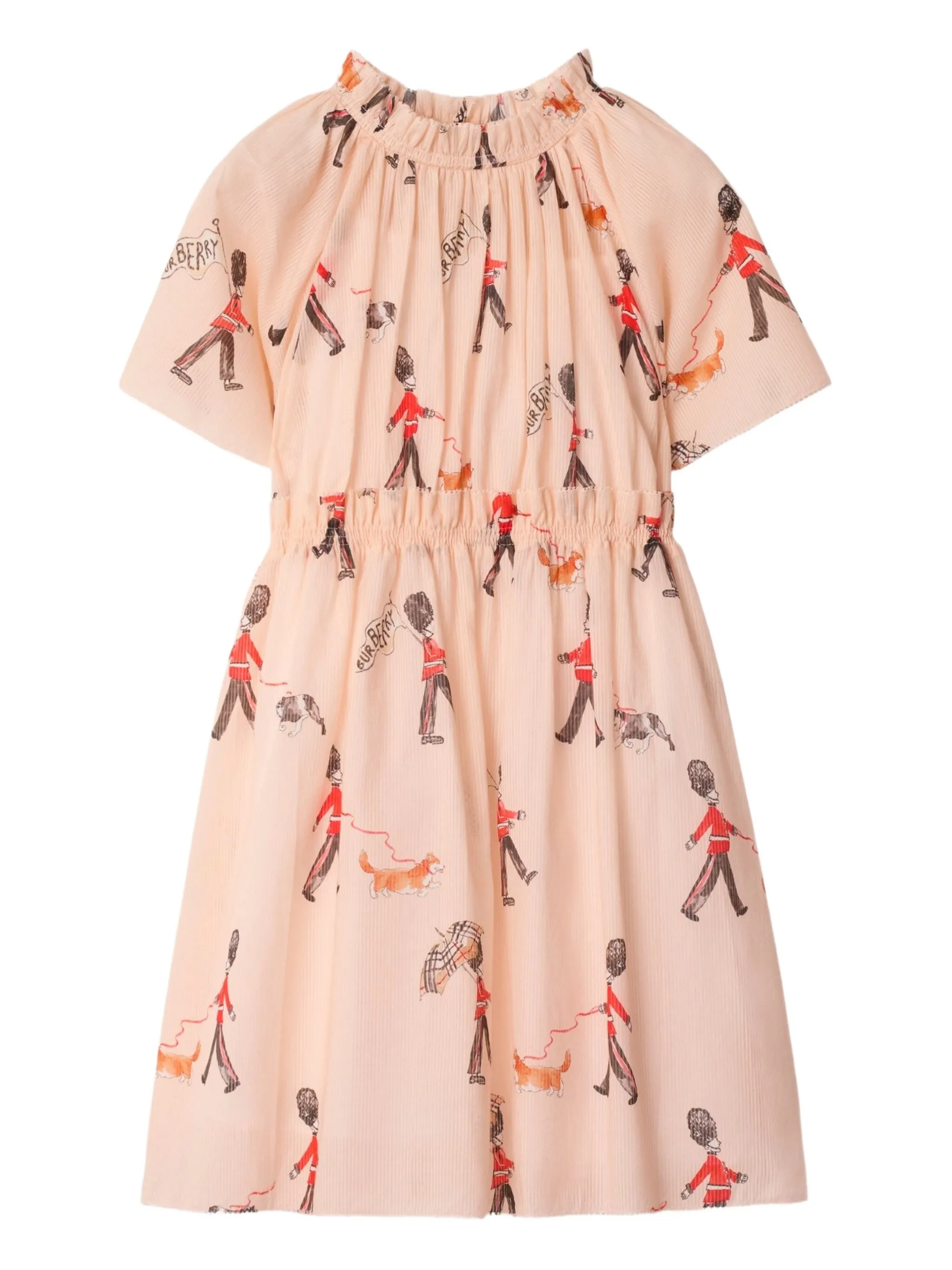 

Платье с оборками и принтом London Guard Burberry Kids, розовый