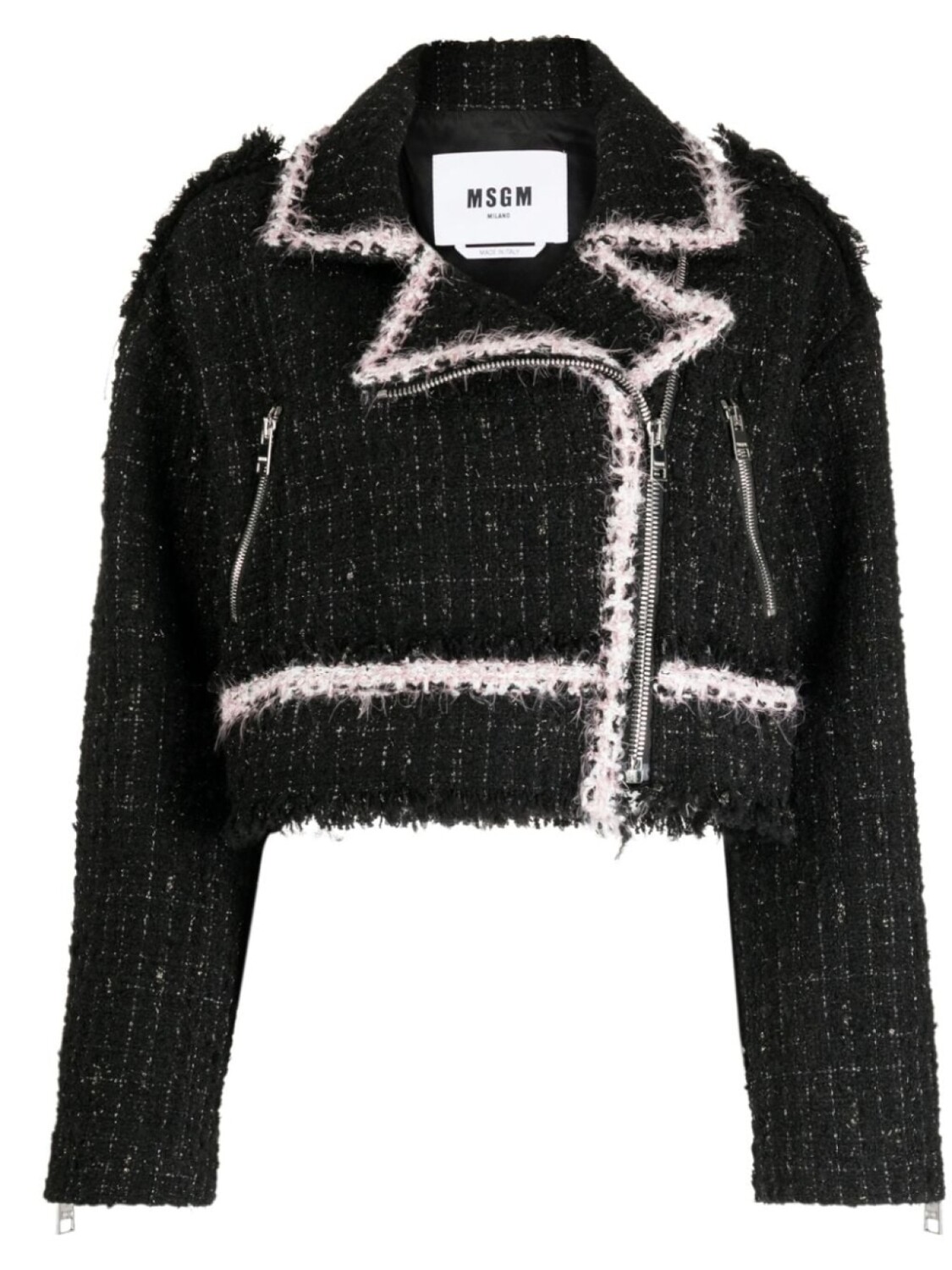 

MSGM укороченный твидовый жакет, черный