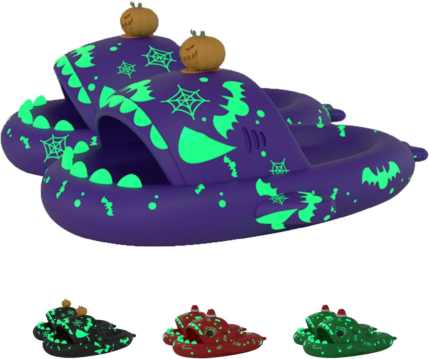 

Мистические слайдеры Акула светятся в темноте Хэллоуинские слайдеры Акула Рождественские слайдеры Акула Хэллоуинские тапочки Акула Санта Слайдеры-тапочки для женщин и мужчин Spacebuyer